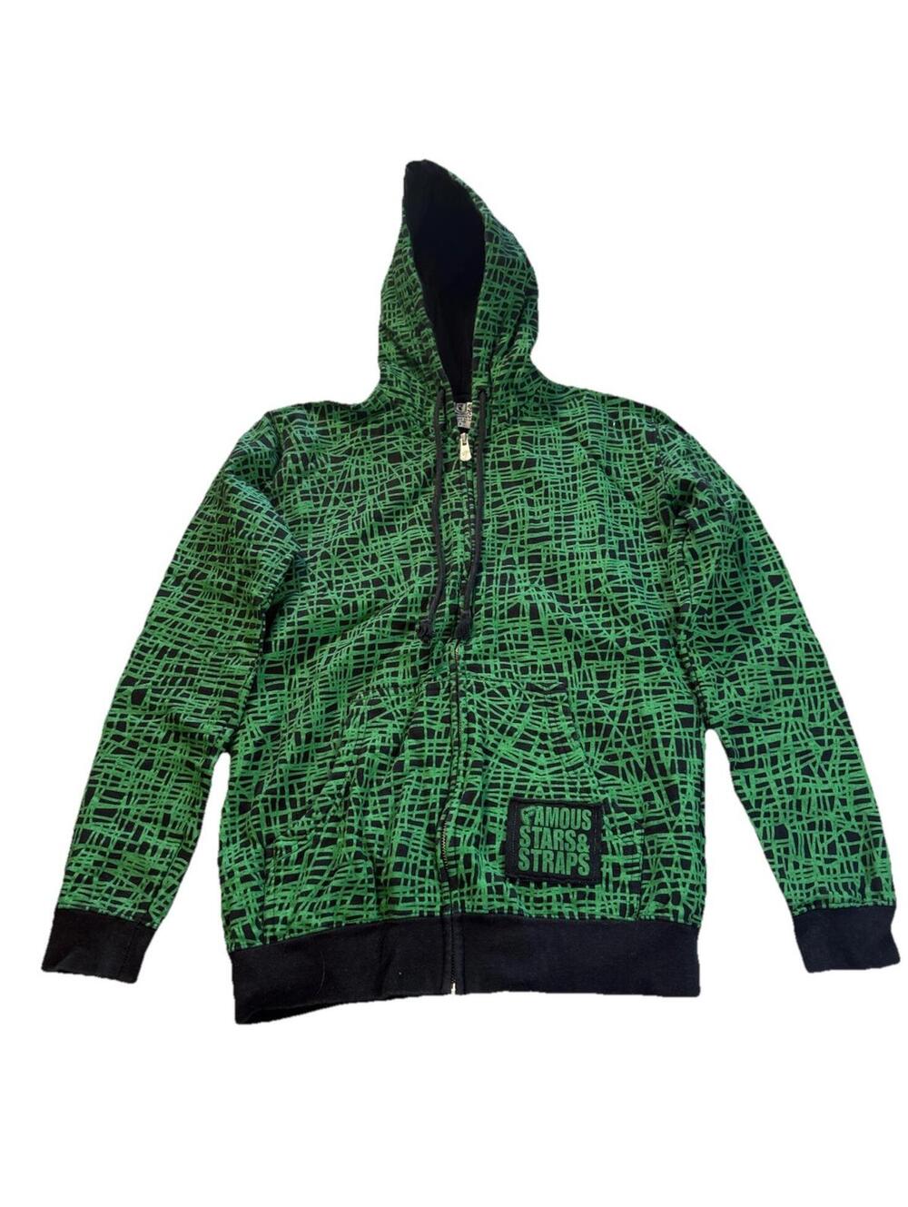 Vintage Y2K Famous Stars And Straps  Zip Up Hoodie AOP‎ Cyber Skater Size S